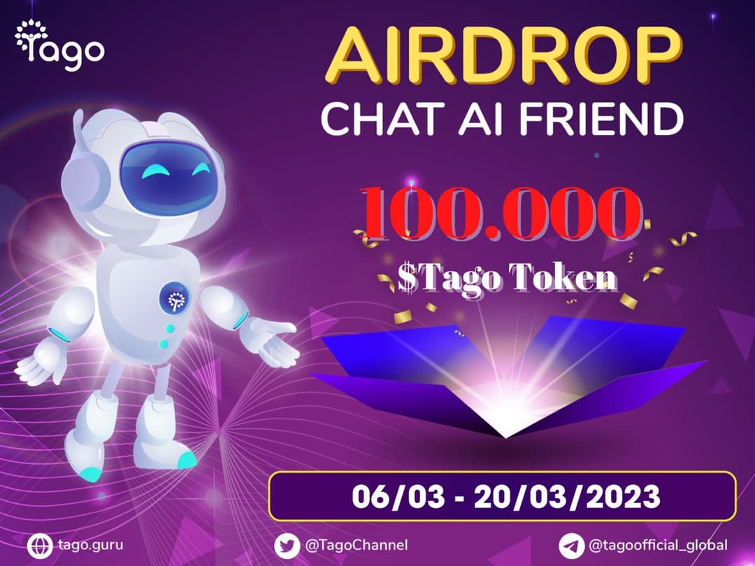 Airdrop 1,000 $TAGO For 2,000 Winners